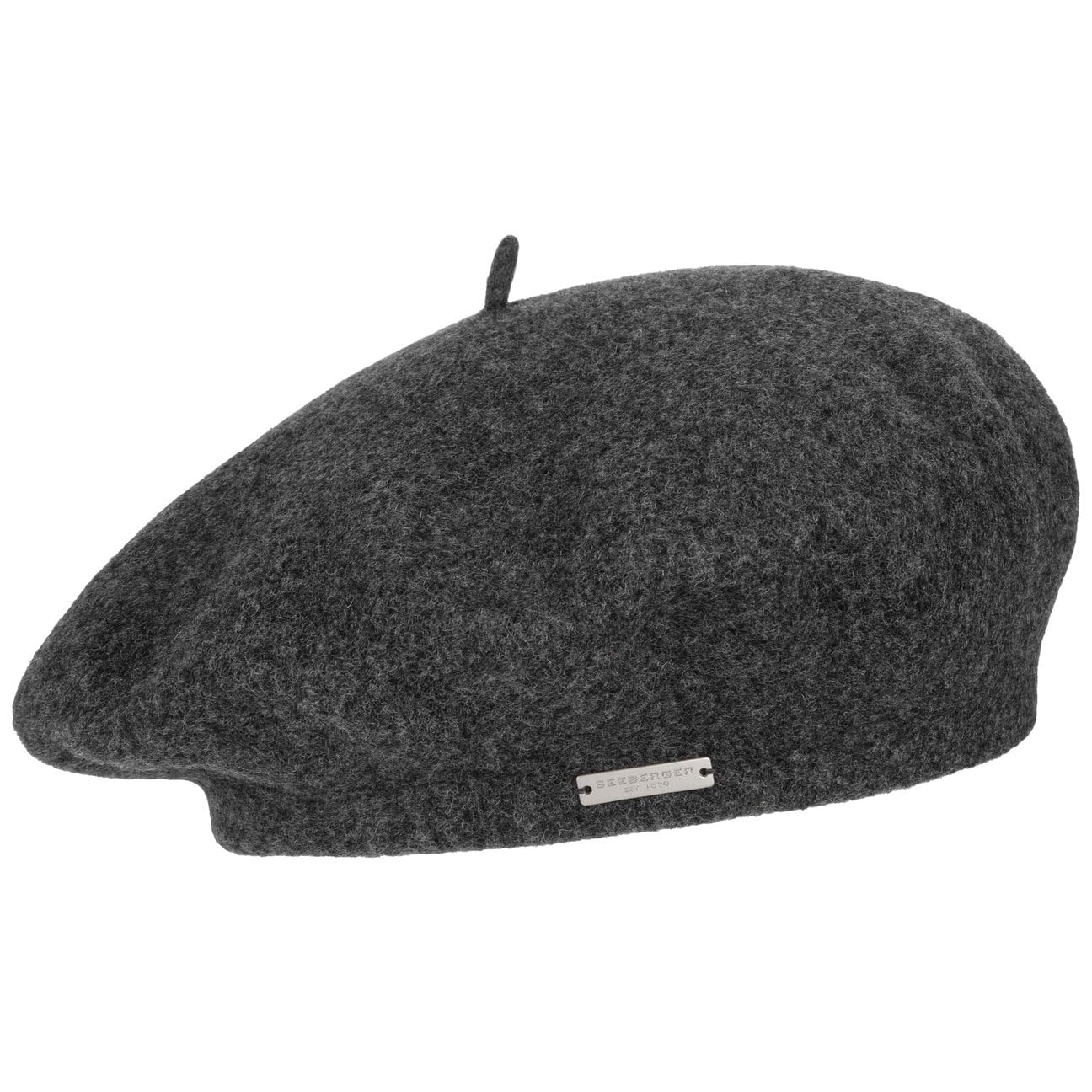 Seeberger Virgin Wool Beret for Women Winter Cap (One Size - Anthracite)