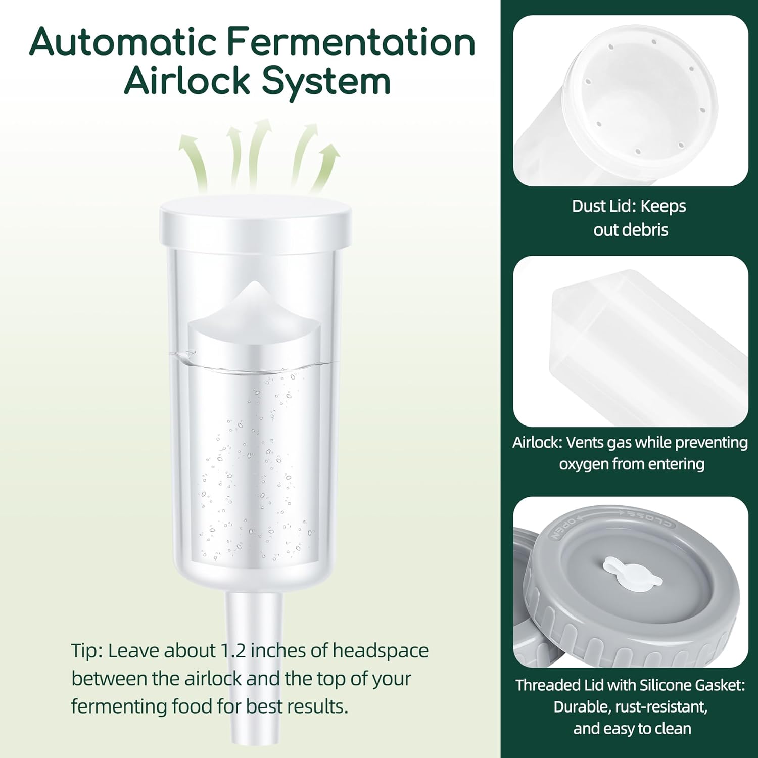 32oz Fermentation Jar Kit with Fermenting Weights and Airlock Lids, Wide Mouth Glass Jars with Scale Mark for Making and Storing Sauerkraut, Pickles (Pack of 4)