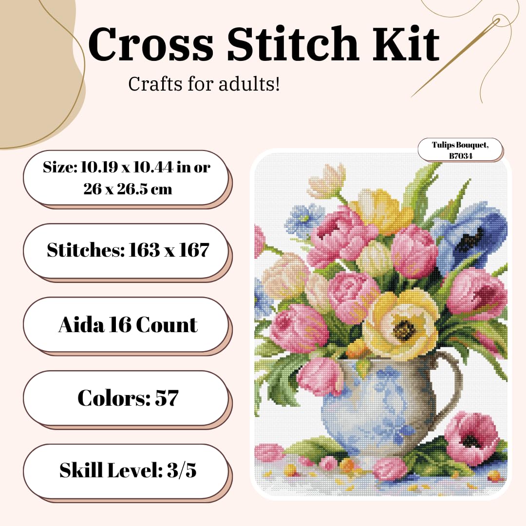 Amazon | Luca-S クロスステッチキット チューリップブーケ