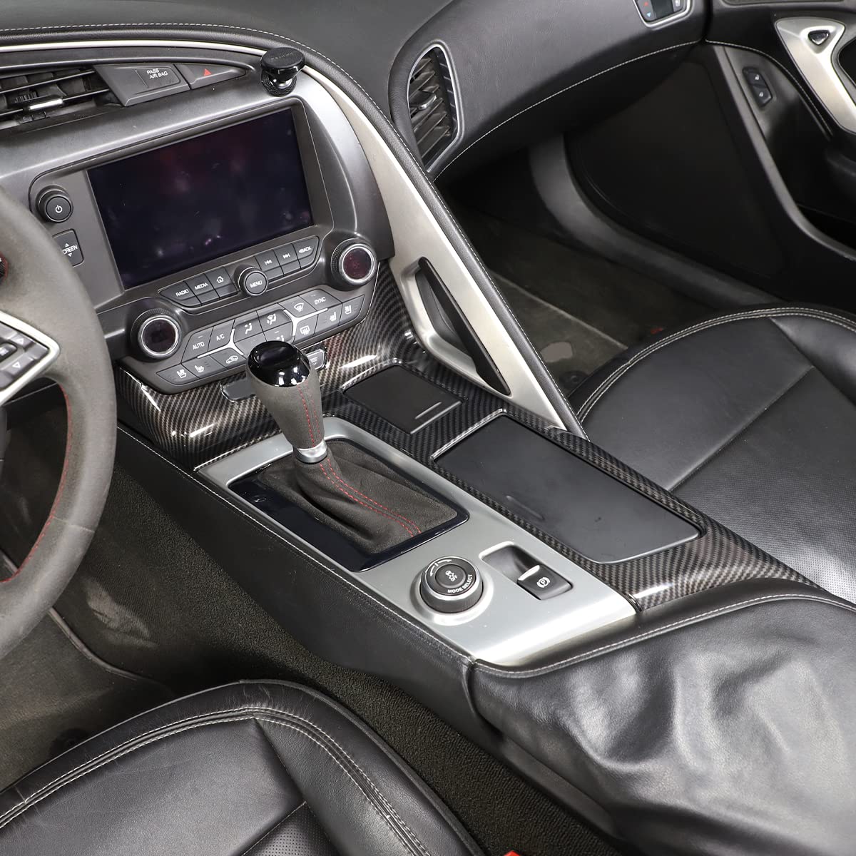 YANER ABS konsola środkowa panel zmiany biegów rama wykończenia pasuje do Chevrolet Corvette C7 2014-2019 akcesoria do wnętrza samochodu