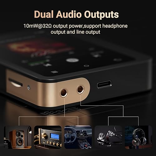 Miniatura 7 de Reproductor de MP3 de alta fidelidad de 128 GB con Bluetooth5.3 - MECHEN M33 de alta resolución DSD Reproductor de música portátil sin pérdidas
