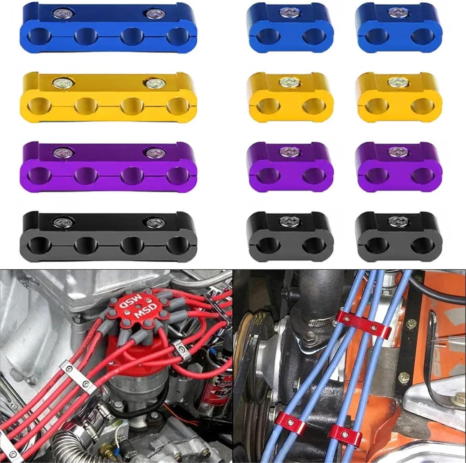 Spark Plug Wire Holder 15PCS Universal Car Spark Plug Electrical Wire Clamp Separator Line Ignition Cable Clip for Decoration Accesssories(PURPLE)