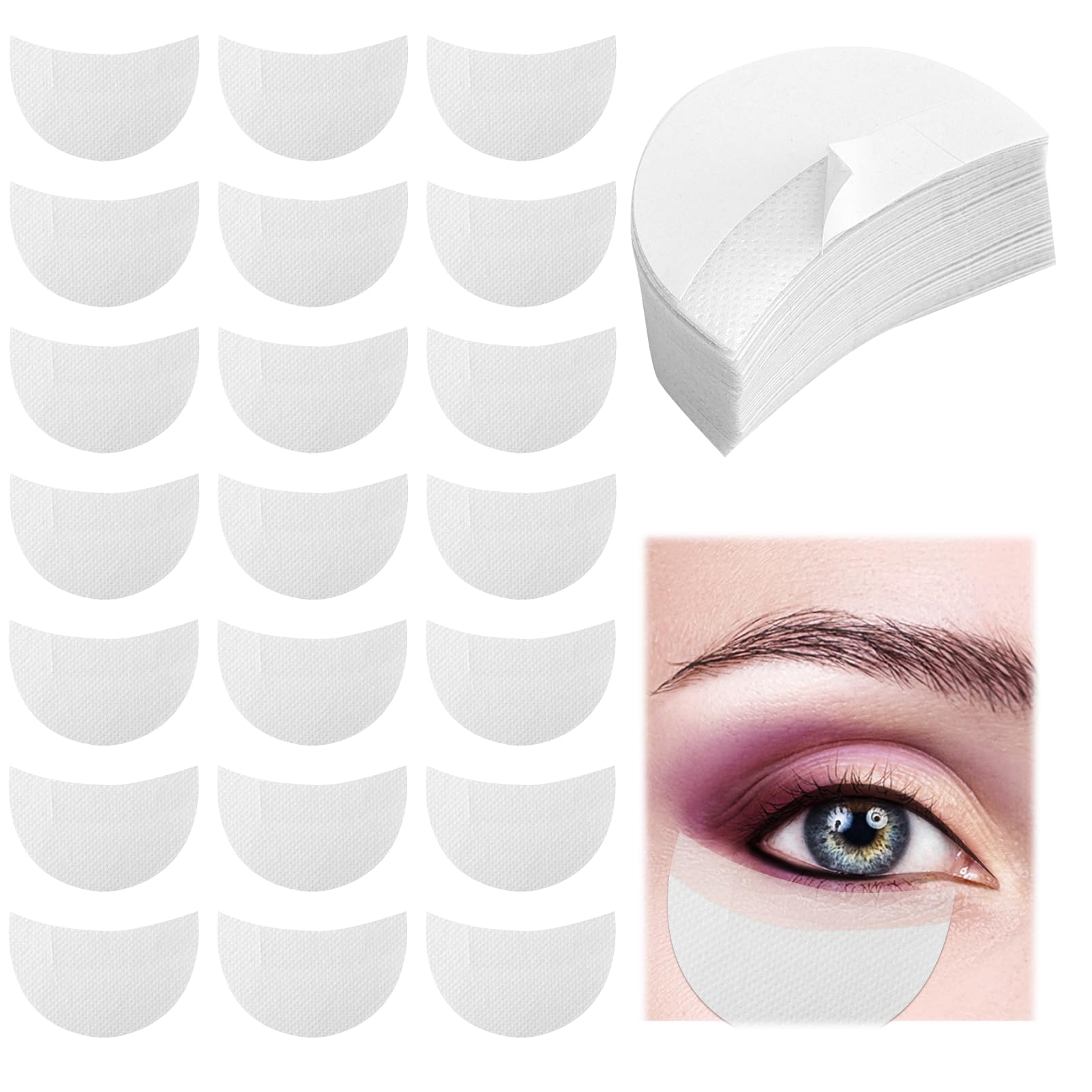 150 Piezas Sombra de Ojos Escudo, JINSIHU Sombra Ojos Gel Pad Parches Maquillaje Ojos Almohadillas Ojos Gel Pad Parches para Prevenir Extensiones Pestañas Teñido Residuos Maquillaje Labios no Alérgico