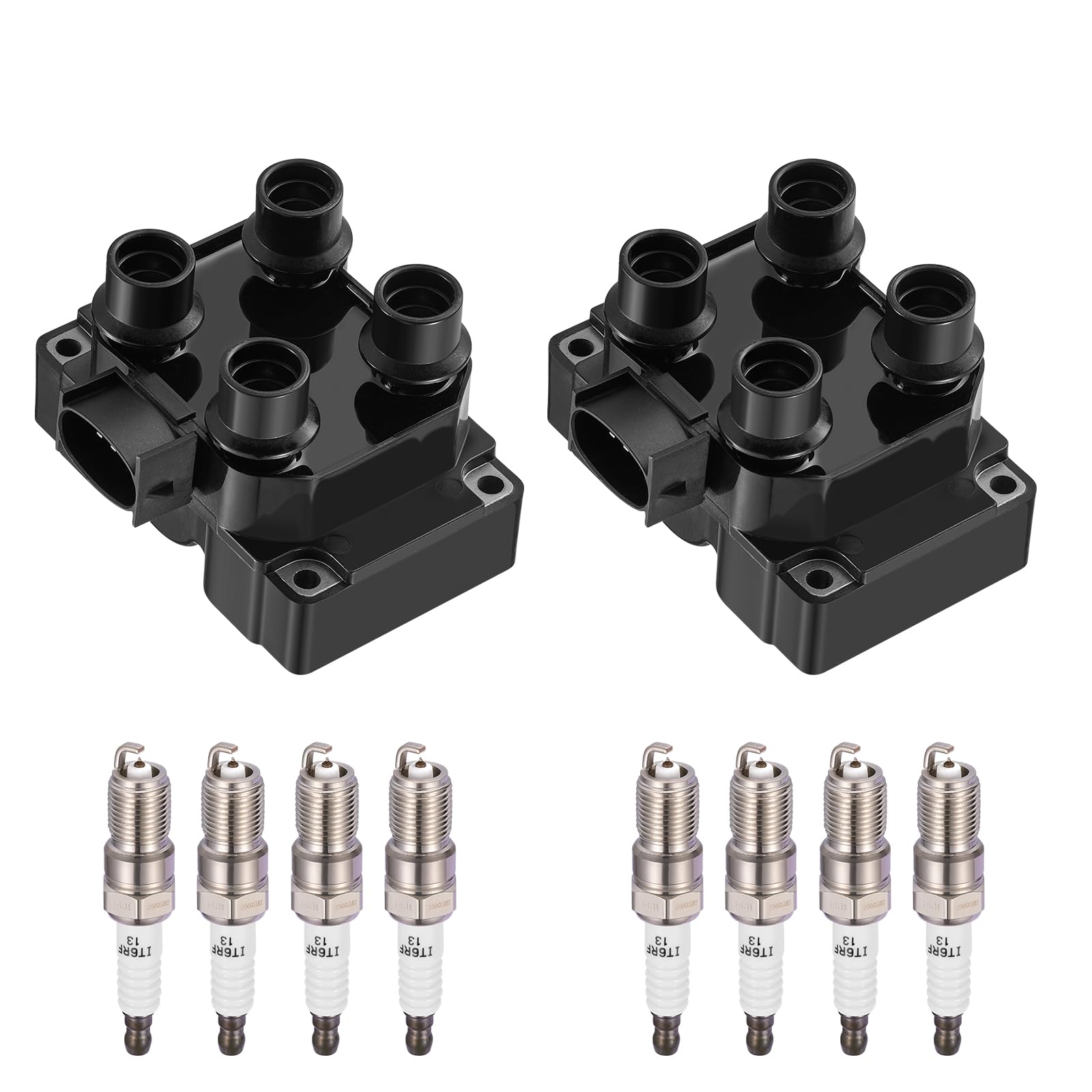 2-Pack DG530 Ignition Coils & 8-Pack SP432 Spark Plugs Compatible with Ford F-150 F-250 E-150 Expedition Mustang Explorer, Compatible with Lincoln Town Car, 4.6L 5.0L V8 - Replaces DG449 & more DG449 +SP432