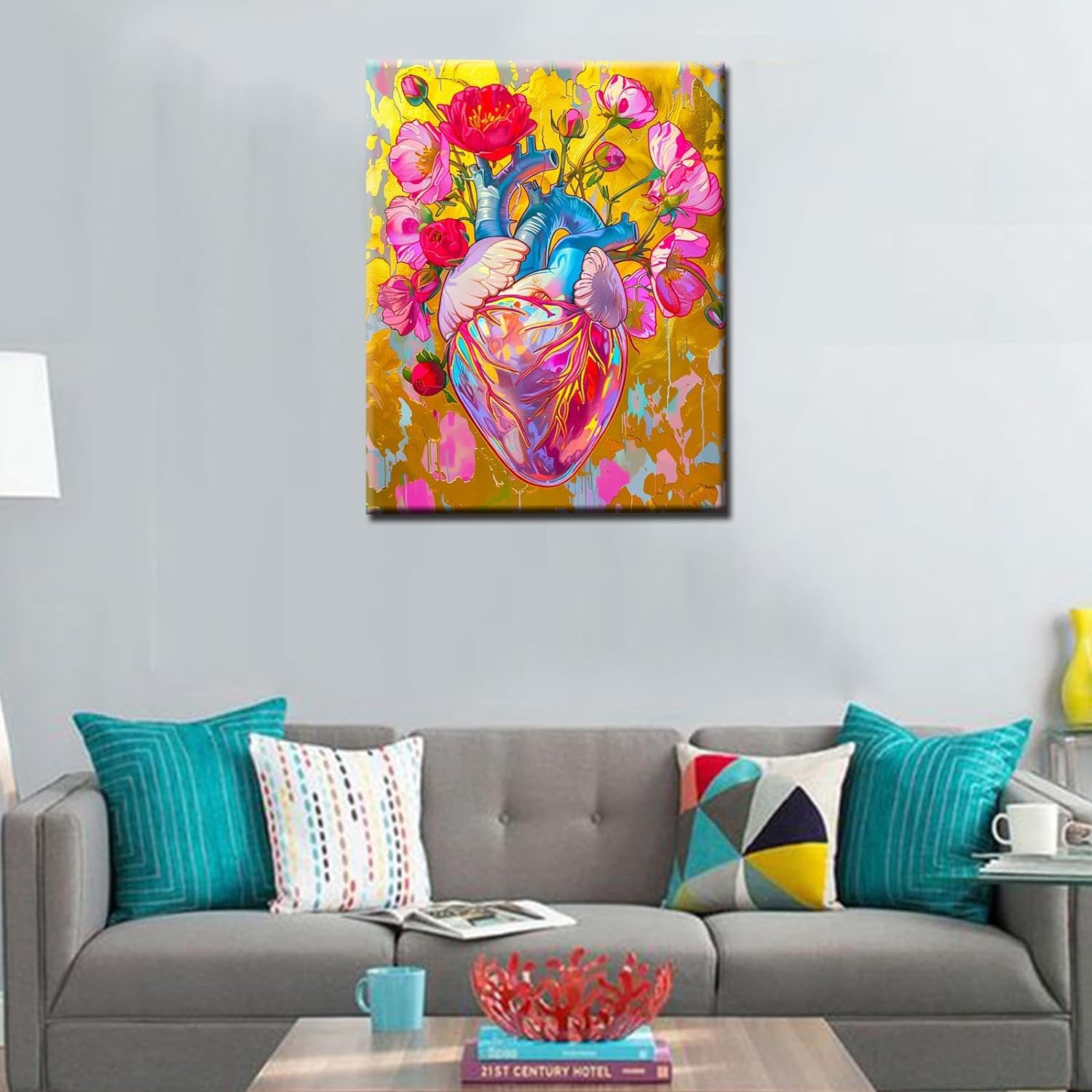Pittura digitale fai da te per adulti, anatomia medica, organo floreale, cervello arti per la casa, decorazione da parete, 40 x 50 cm