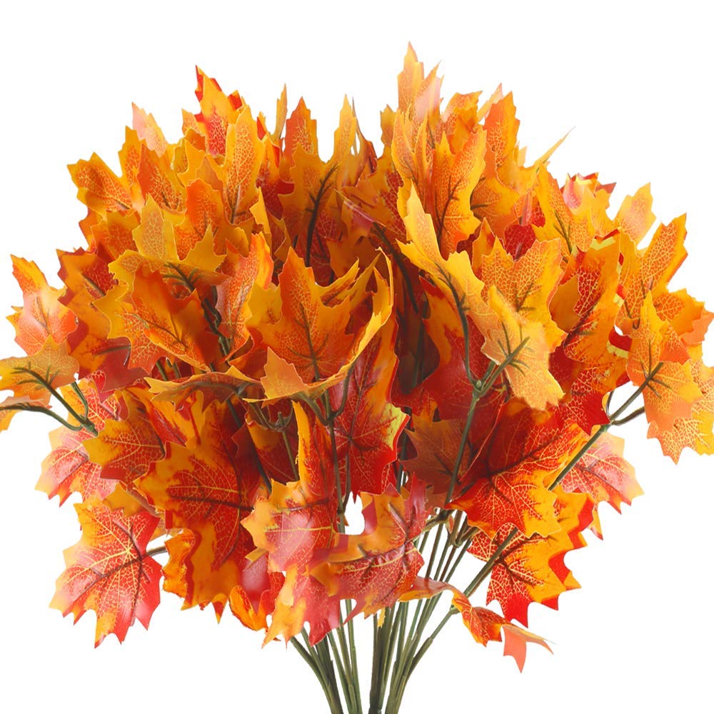 Lot De 4 Branches Décoratives Artificielles D'automne - 65 Cm, Feuilles Réalistes Pour Décoration De Table, Thanksgiving, Halloween