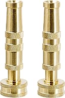 Twinkle Star Heavy-Duty Brass Adjustable Twist Hose Nozzles, 2 Pack - Leak-Proof Multi-Spray for Garden, Car Wash & Cleaning