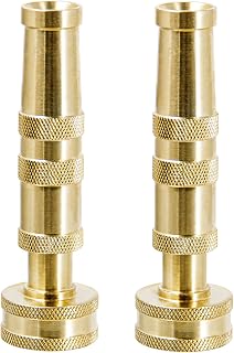 Twinkle Star Heavy-Duty Brass Adjustable Twist Hose Nozzles, 2 Pack - Leak-Proof Multi-Spray for Garden, Car Wash & Cleaning