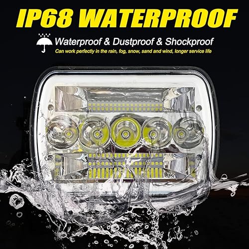 Miniatura 4 de AUTOGOOD Faros delanteros LED H6054 H5054 de 5 x 7, faros LED de 7 x 6 pulgadas, luz LED de luz altabaja, DRL, señal de giro, repuesto de haz