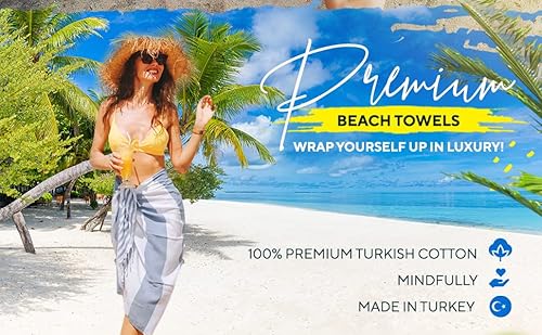 Havluland Turkish Cotton Beach Towel, Quick Dry Sand Resistant Extra Large Towels For Bath Pool Swim Yoga Gym - Pack Of 4 #TOP5