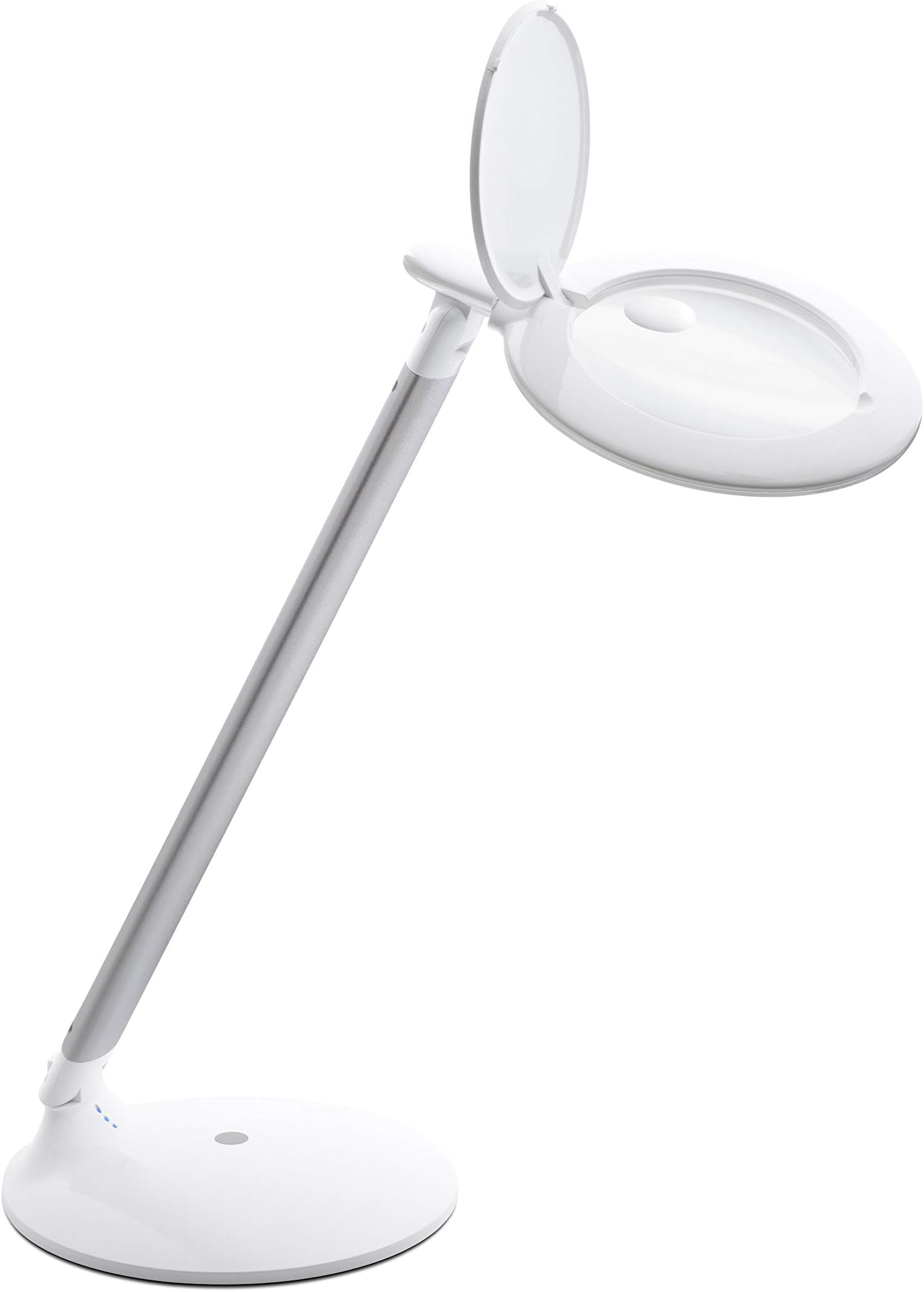 Daylight Company Halo Go Magnifier Lamp, Rechargeable USB, Portable, Lightweight, Desk Lamp Reading, Hobbies, Sewing, Crafts, Nail Salon, Handcrafts and More, Colour Temperature: 6,000 K, White