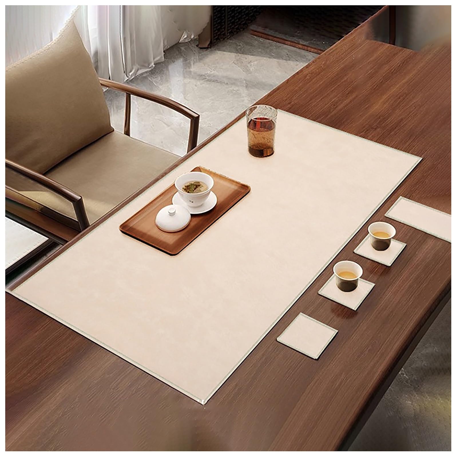 Chemin de table en cuir lavable pour sublimer vos repas de cuisine en famille