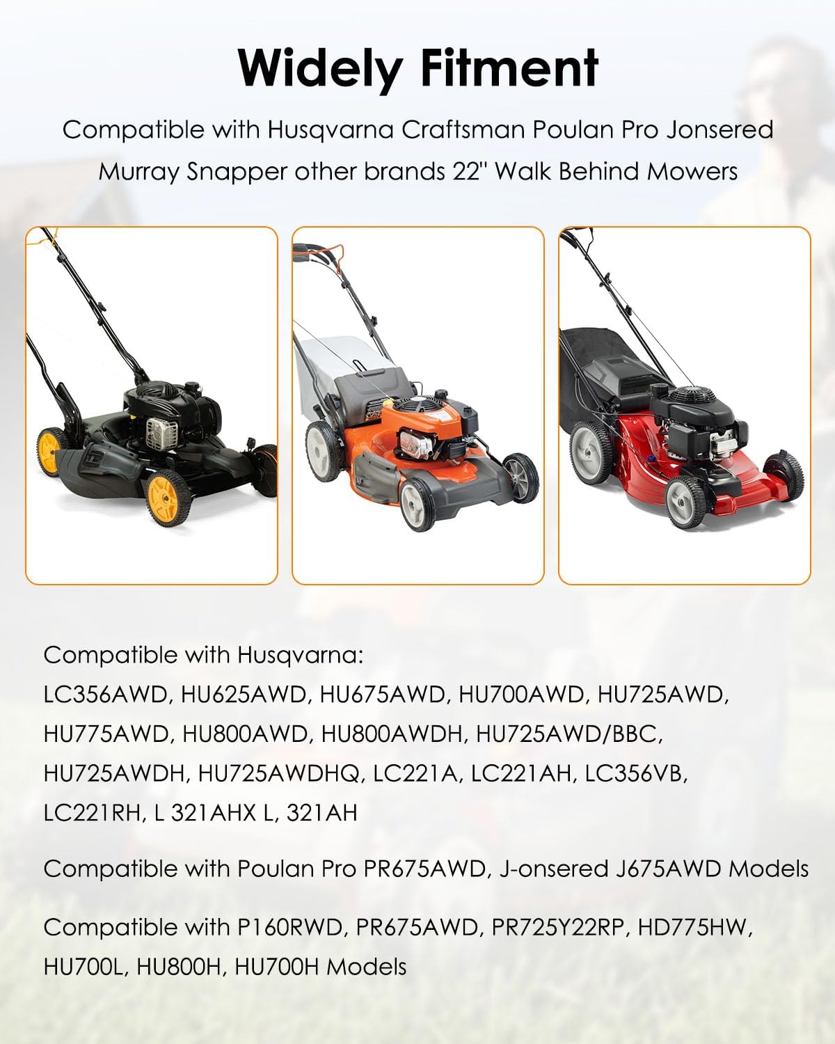 587969201 & 2 587973001 Lawn Mower Idler Pulley with 580364609 Belt Compatible With Husqvarna AWD Belt Repair kit, Pulleys Belt Kit Fits for LC356VB LC221RH, L 321AHX L, 321AH Model, Replace 580364603