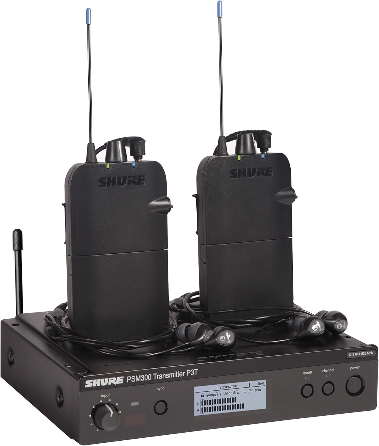 Shure PSM300 P3TR112TW Wireless in-Ear Personal Monitoring System with SE112 Earphones, Twinpack - G20 Band : Musical Instruments