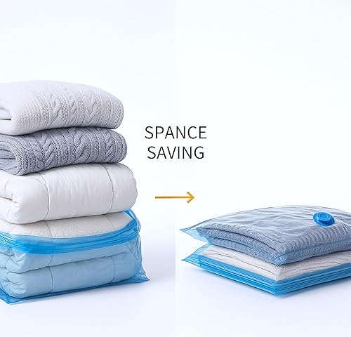 Miniatura 6 de Juego de bolsas de almacenamiento de compresión al vacío con etiquetas de bomba manual y bolsas de viaje para bolígrafo, bolsas de almacenamiento al