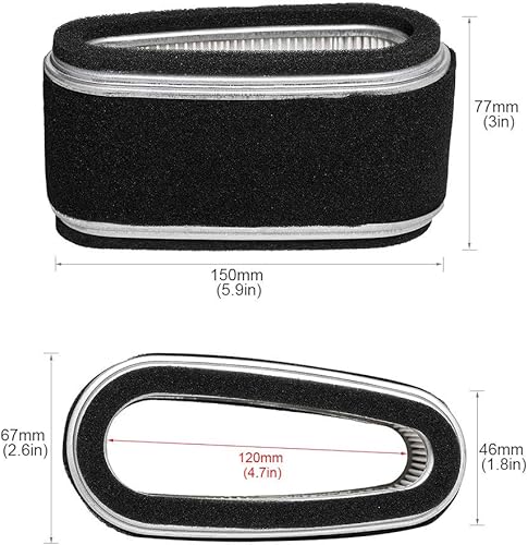 Miniatura 3 de HIFROM Filtro de aire 11013-2110 con prefiltro de repuesto para Kawasaki FC400V FC420V 14 HP motor de 4 ciclos John Deere M97211 M74285 LX172 LX176