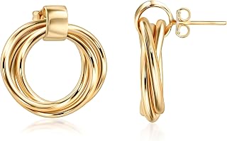 18K Gold Plated Minimalist Triple Hoop Earrings, Dainty Dangling Style, Made in Brazil