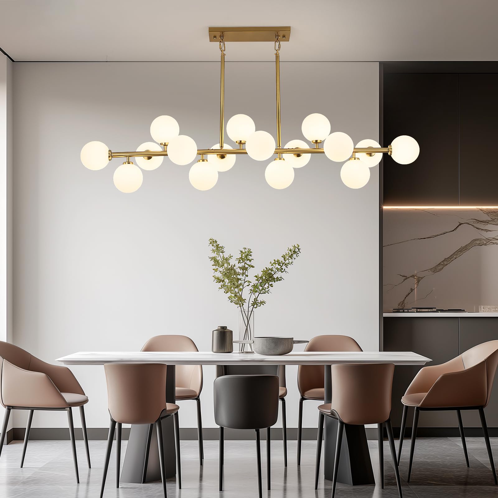 View 1 of **View Clerk Notes**APLampara Mid Century Modern Chandelier 55in