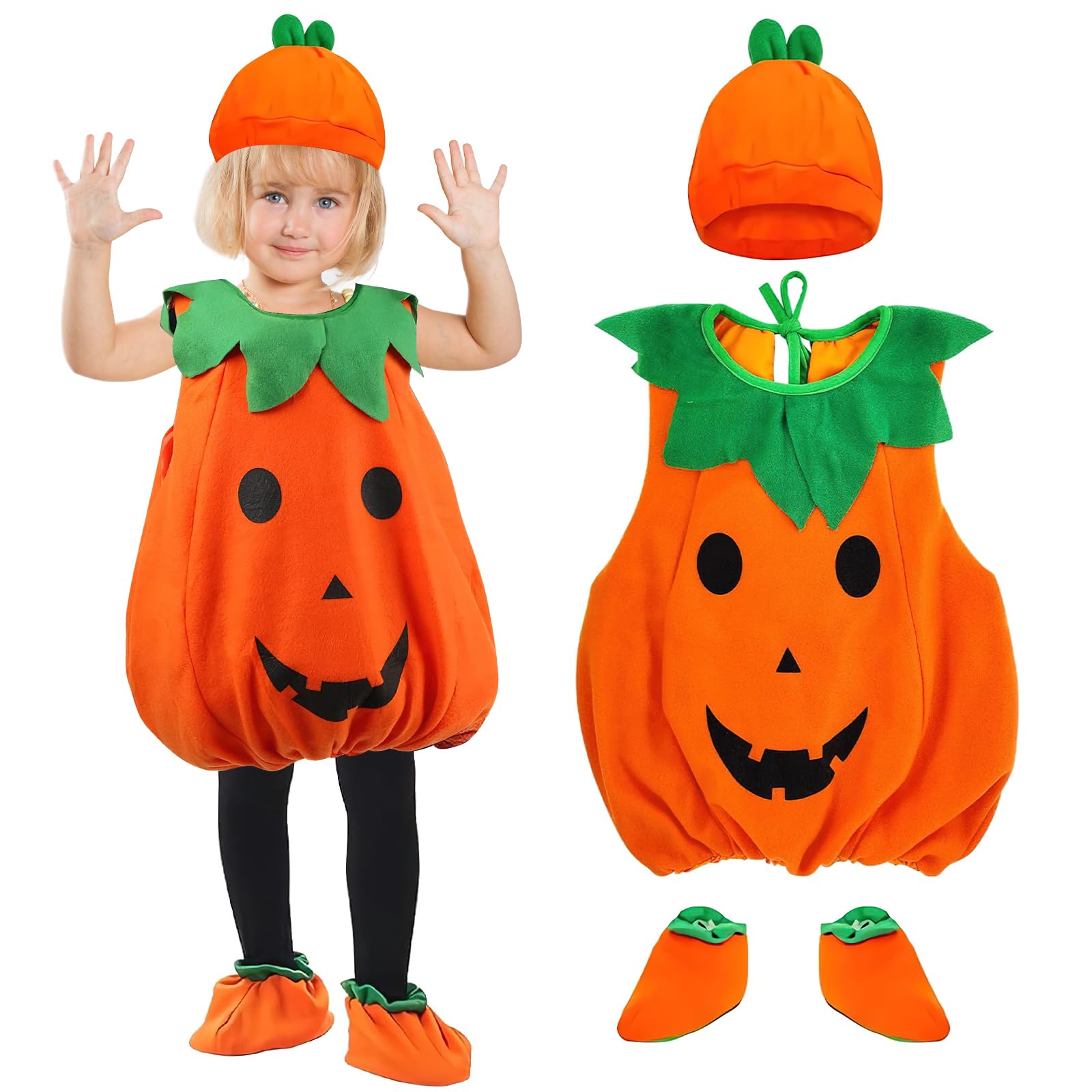 Hyran Pumpkin Costume for Children Baby Halloween Dress, Newborn Pumpkin Costume, Girl Halloween Dress, 4 Sizes