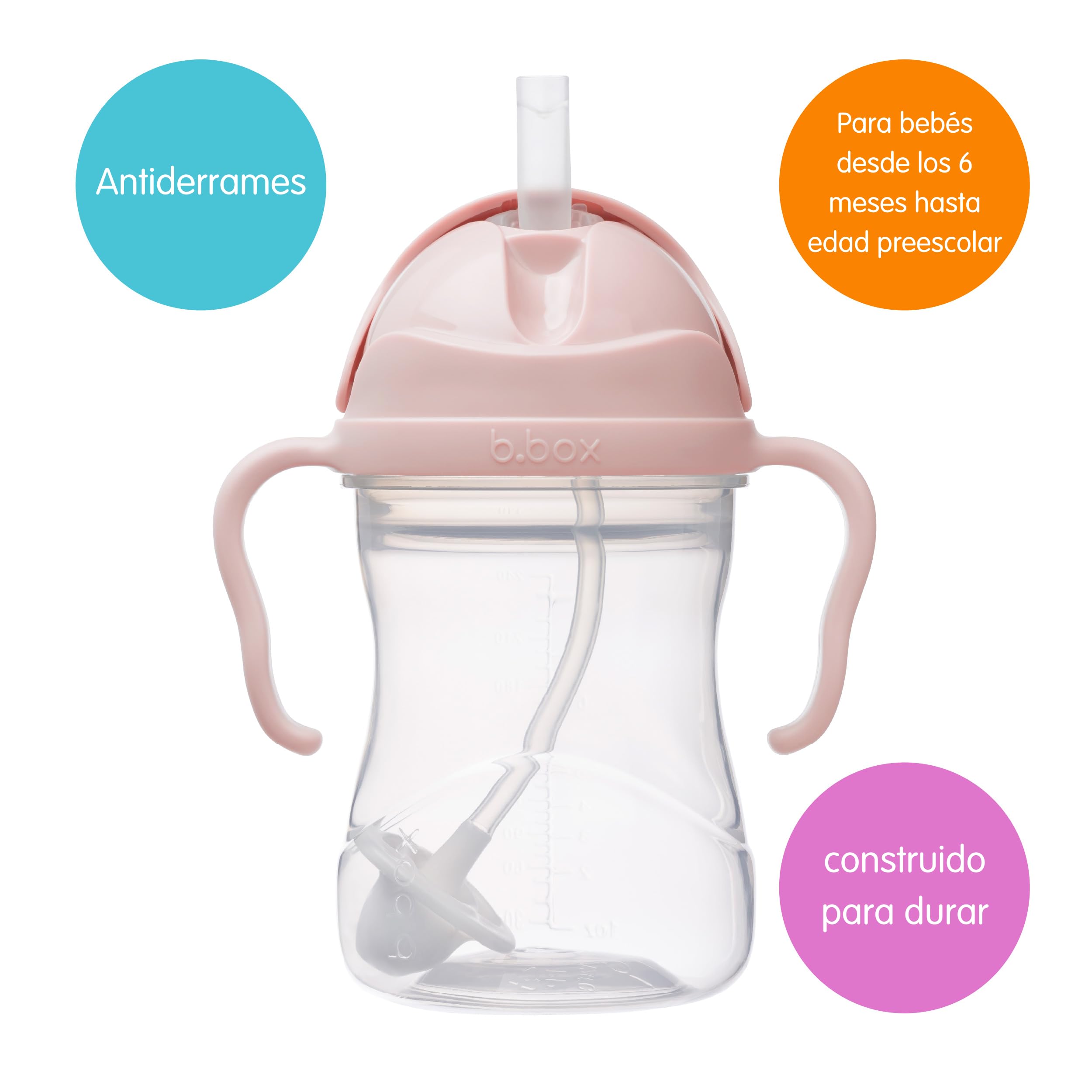 b.box Set ahorro 3 en 1 para niños pequeños | Una taza, tres tapas para apoyar el proceso de hidratación de bebés y niños pequeños. Sin BPA, apto para lavavajillas | Desde 4 meses | 240 ml
