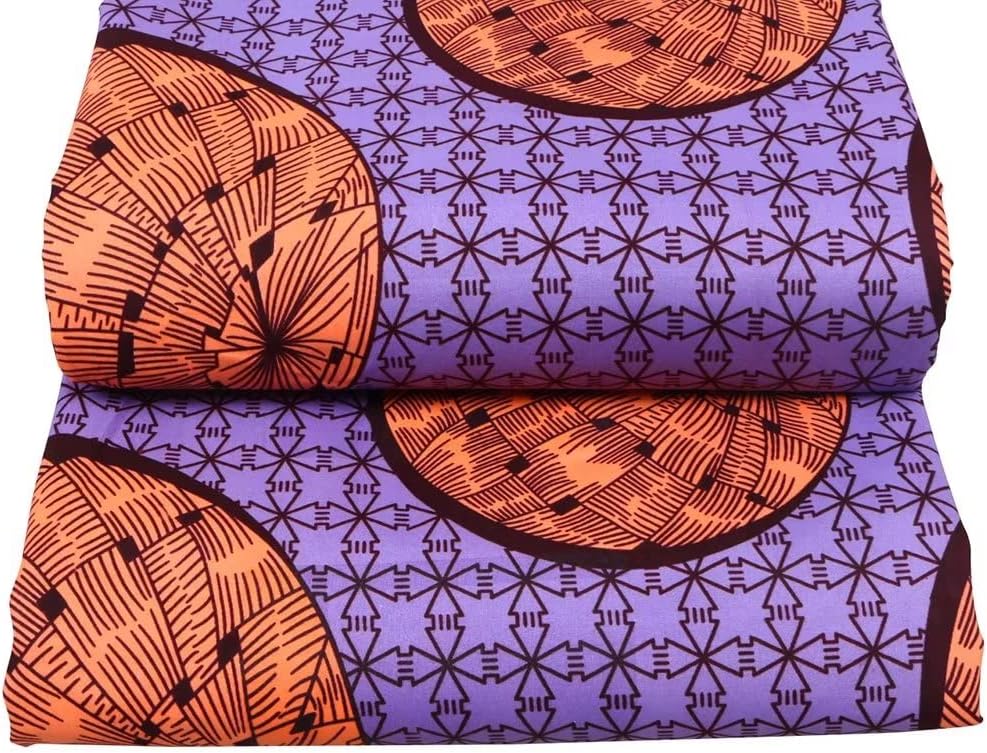 African Fabric 6 Yards Polyester Kente Print Wax Cloth Ankara Crafts Fabric