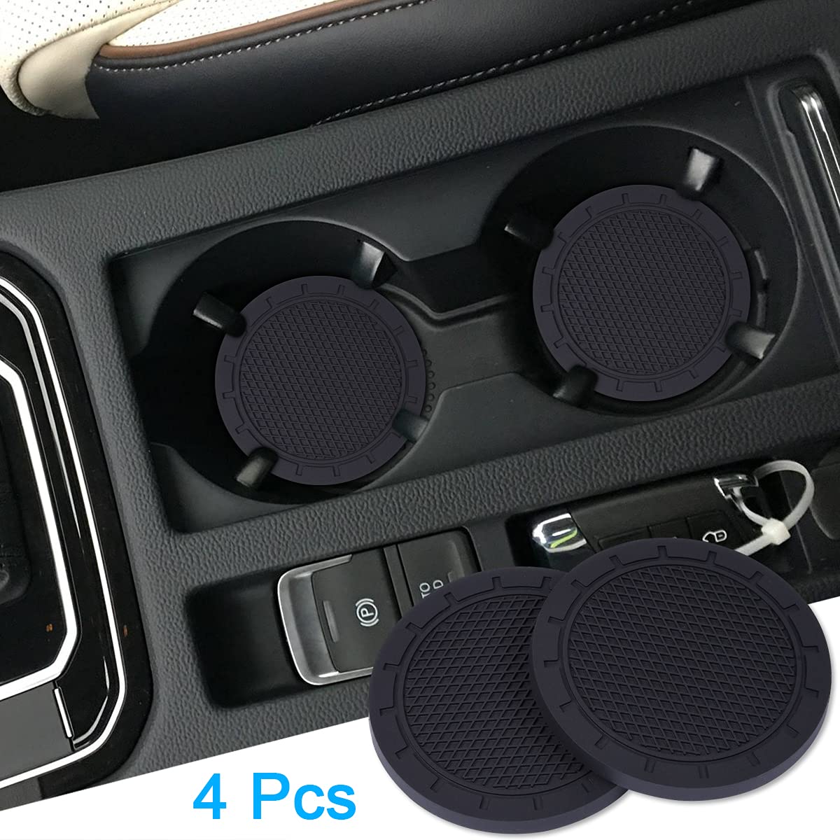 Adunsiaoto 2 Pezzi Sottobicchieri Portabicchieri per Auto, Sottobicchiere Universale Del Supporto Della Tazza Automobilistica, Sottobicchieri Antiscivolo Fosforescenti Accessori Auto(Sports