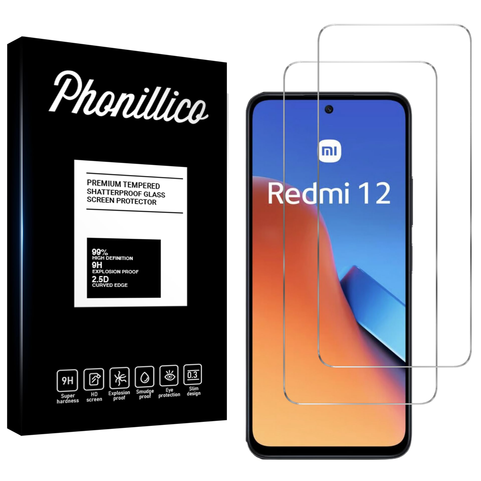 PHONILLICO 2 Vetri Temperati Per Lente Fotocamera Xiaomi 12 E 12X – Trasparenti, Antigraffio E Facili Da Montare