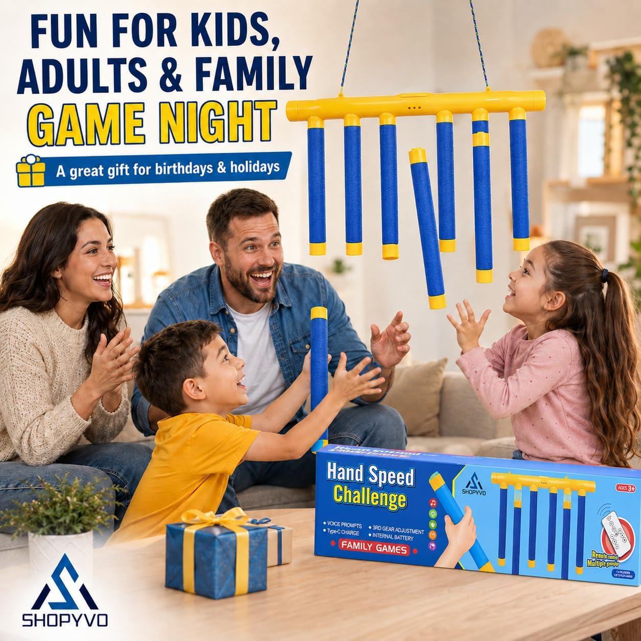 Drop-Stick Challenge Game, 3 Adjustable Speed Levels Hand Eye Coordination Training Tool, Reflexes Reaction Speed Tester & Catching Skill Trainer for Kids and Adults image 5