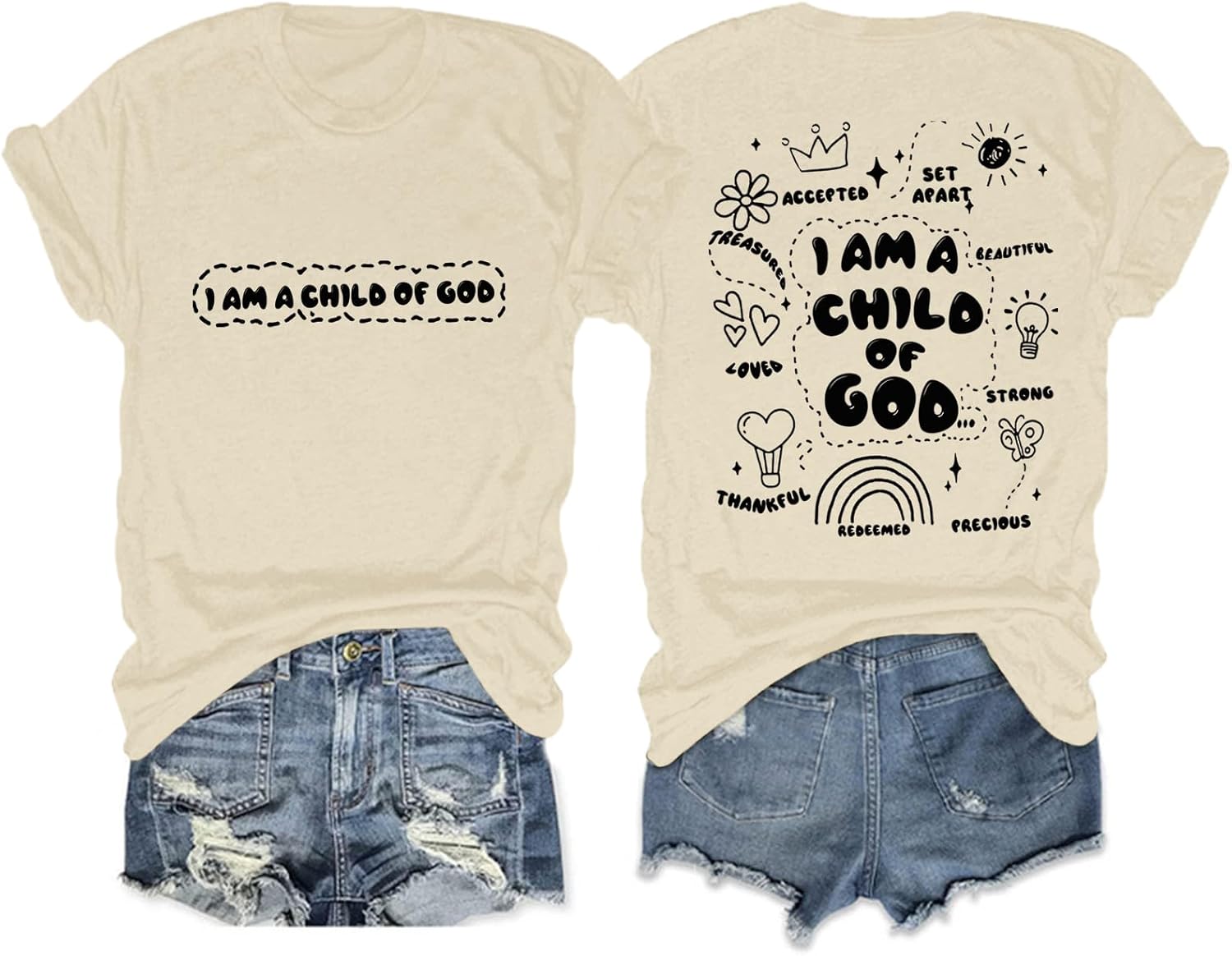 God Christian Shirts for Women Teen Girls Faith Jesus Religious Bible Verse Graphic Tees Tops