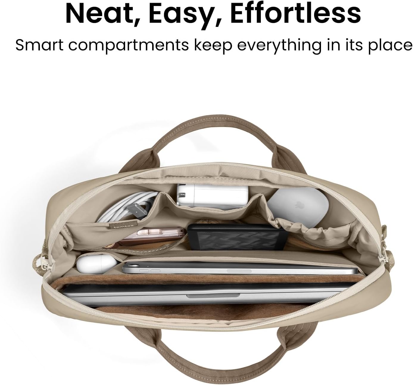 tomtoc 13-16 Inch Protective Puffy Laptop Carrying Bag for Women, Lightweight Work Laptop Briefcase Fits Macbook Air/Pro/Neo