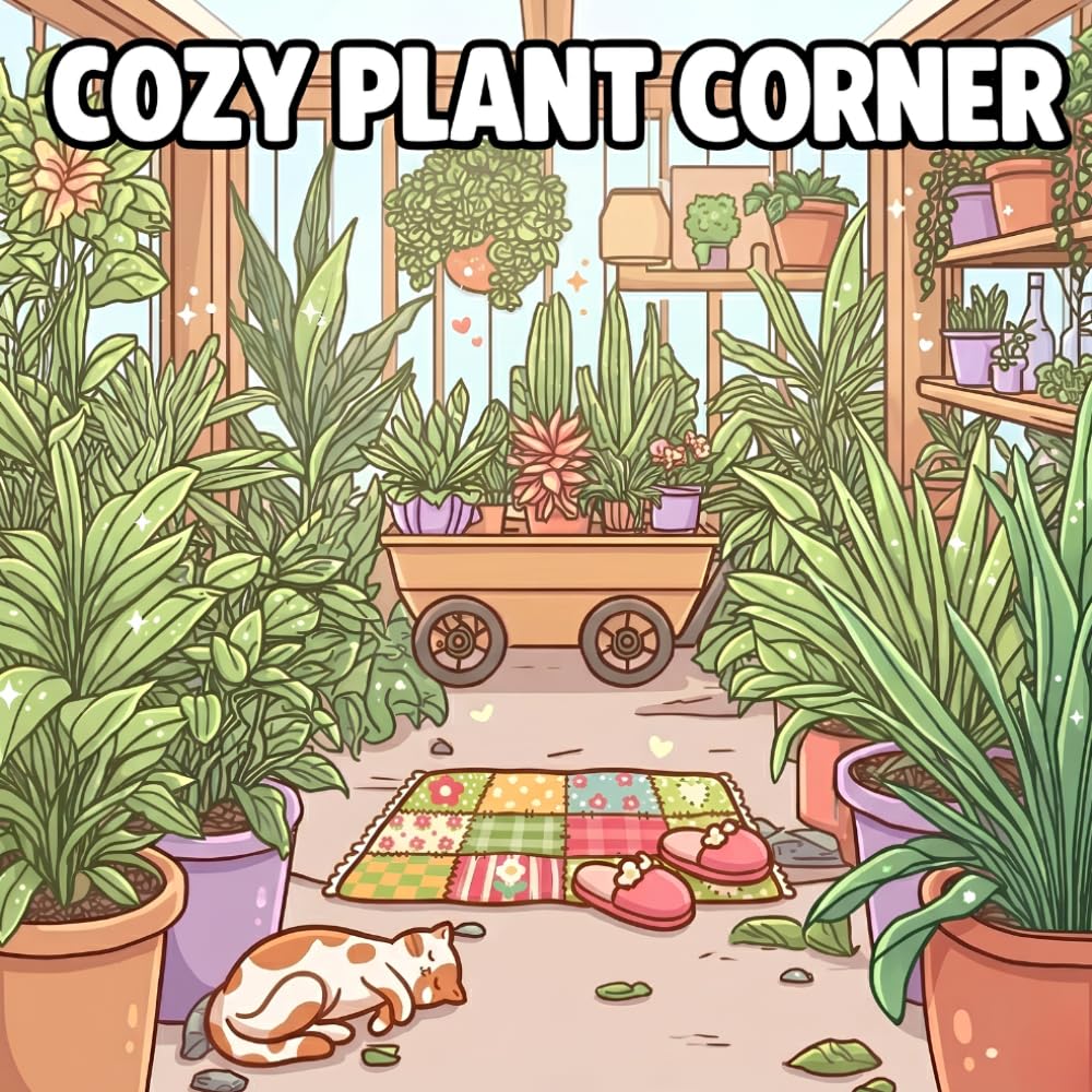 Cozy Plant Corner: Coloring Book for Adults and Teens Featuring Plants, Flowers, Cozy Rooms, Garden Scenes, Hygge Spaces and Adorable Scenes for Relaxation and Chill