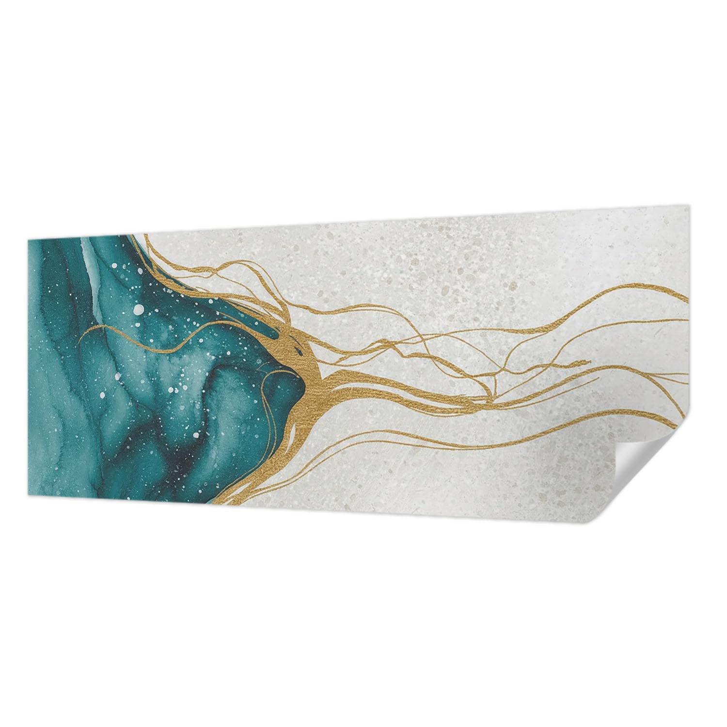 Lignes turquoise papier peint repositionnable pour une chambre parentale zen