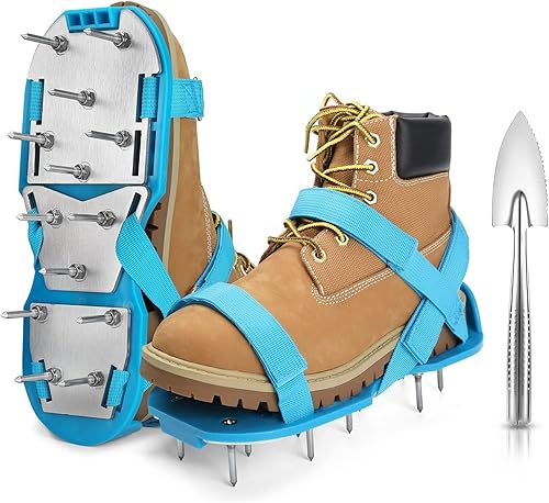 DenForste Zapatos aireadores de césped para césped - Zapatos aireadores de césped premontados para césped - Herramienta aireadora de suelo para
