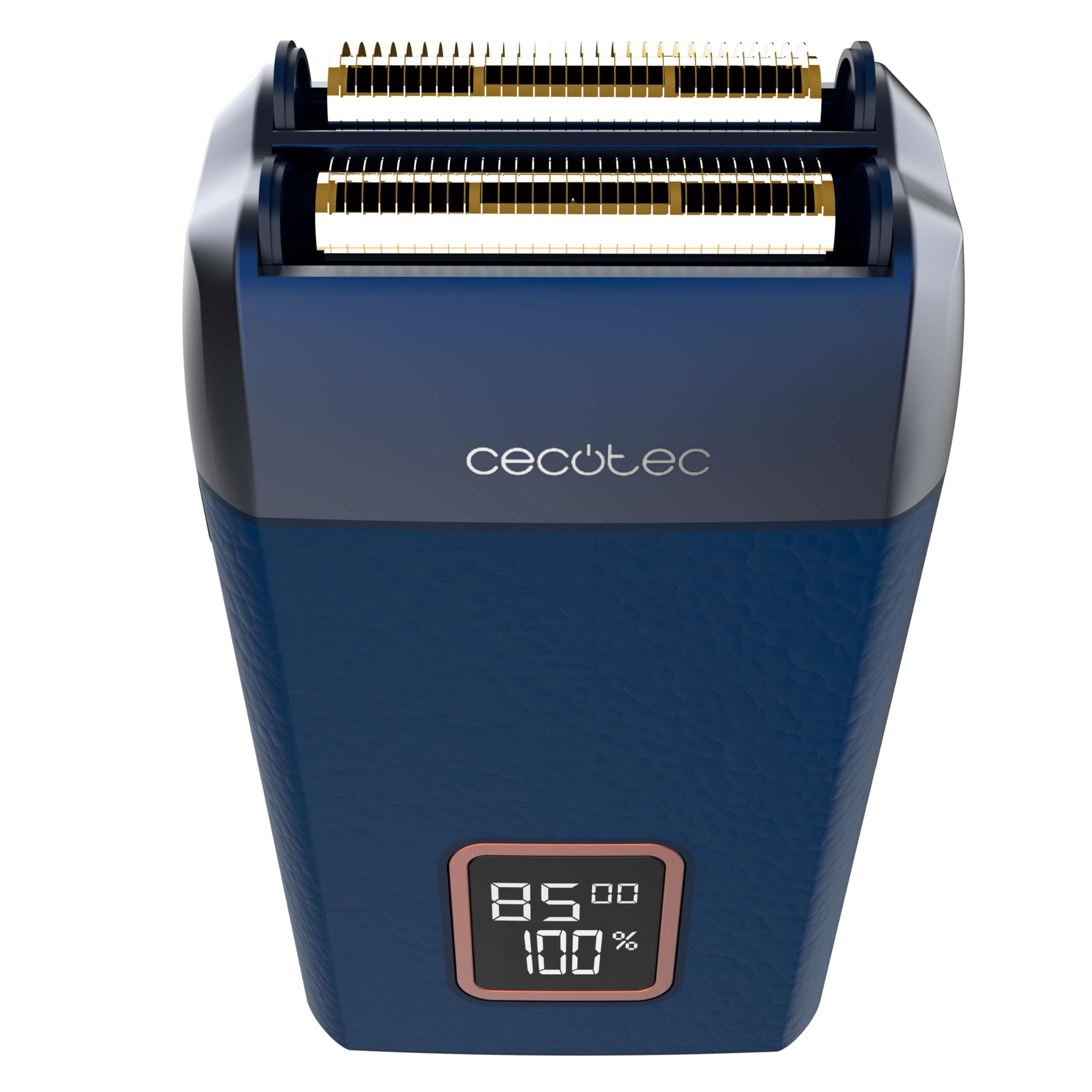 Cecotec PrecisionCare X-Trimm Pro Profesjonalna maszynka do golenia z ostrzem, skórzany korpus, silnik 9000 obr./min, 3 prędkości, ostrza tytanowe, wyświetlacz LED z akumulatorem% i obr./min, 2