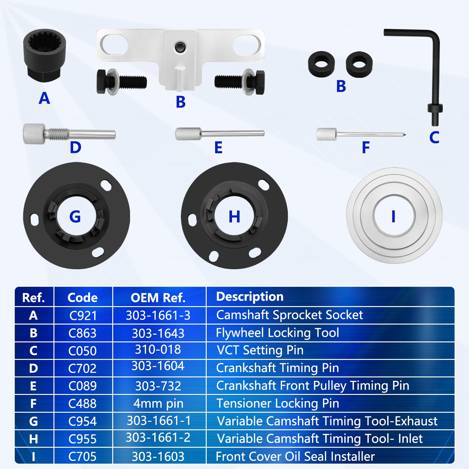 ZKTOOL Strumento di bloccaggio della fasatura dell'albero a camme del motore, compatibile con Ford 1.0L Ecoboost, strumento di bloccaggio del volano, installazione guarnizione olio coperchio anteriore