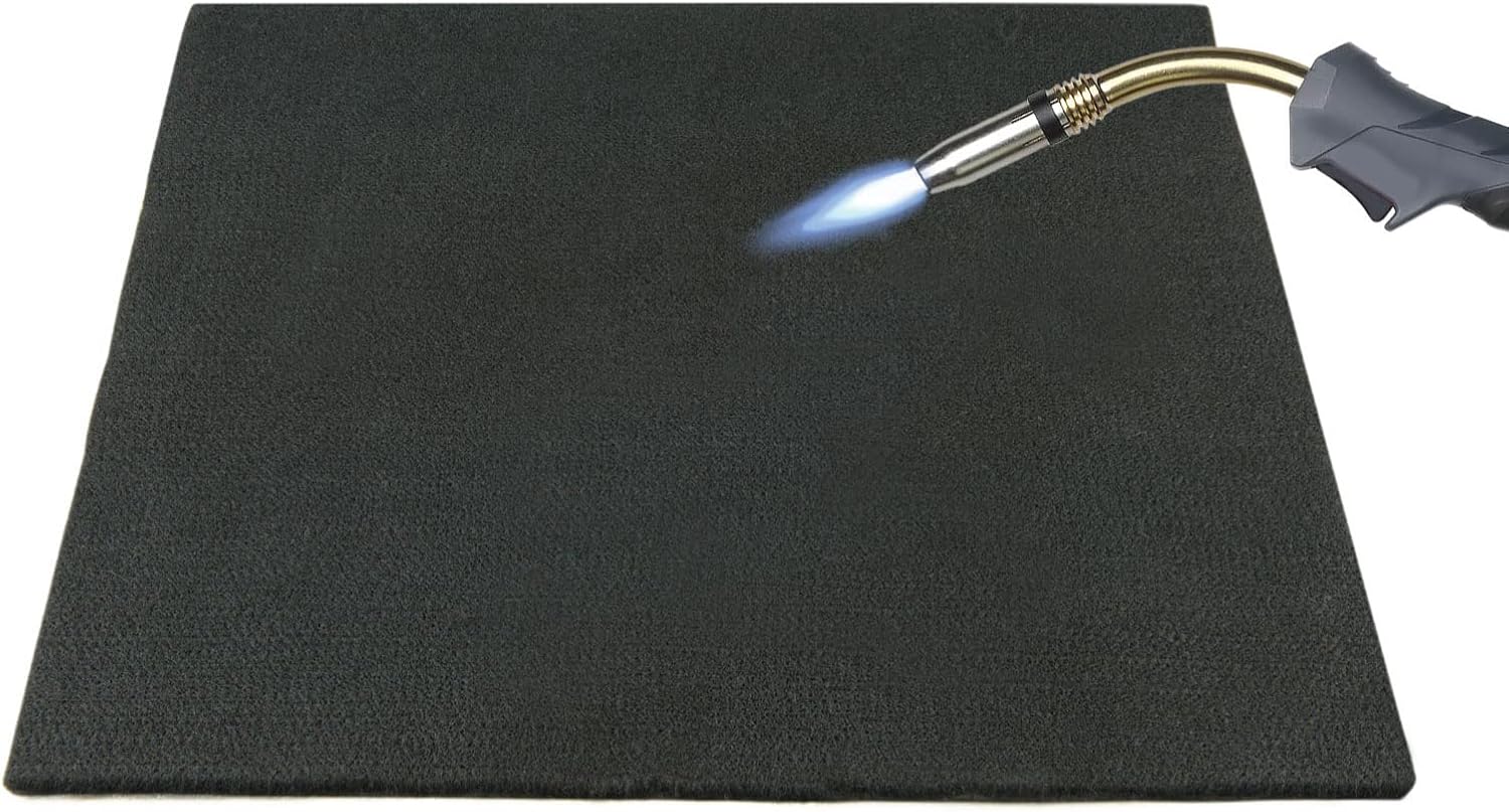 HIGH Temp Felt Plumbers PAD: Black, 12" X 12" X 1/8" Thick