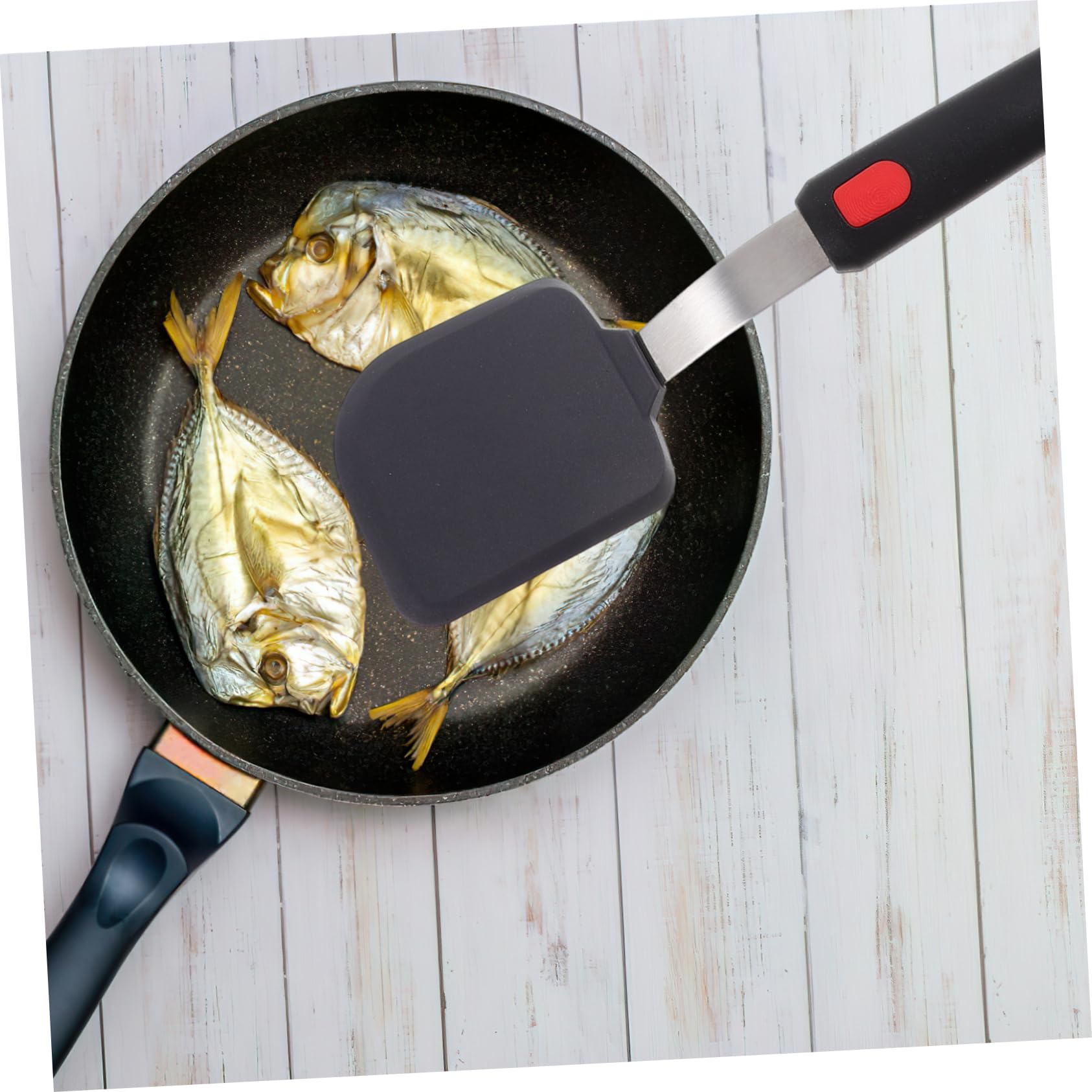3 Pièces Spatule de Cuisine Silicone Résistante Chaleur Spatule à Frire Portable pour Poêles