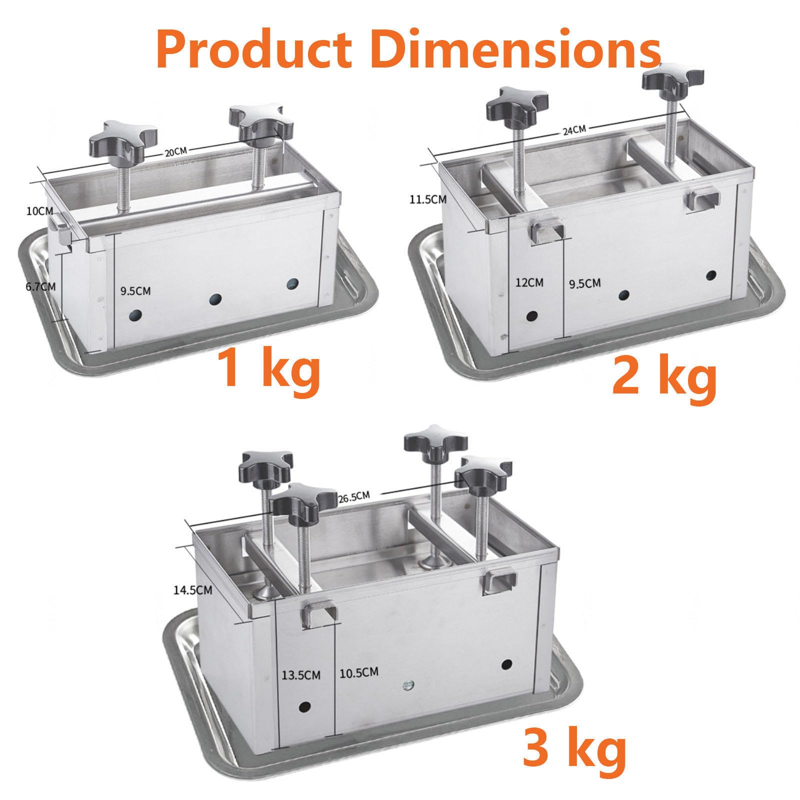 Herramienta de prensa de carne de acero inoxidable para cocina, caja de molde de prensado de jamón de 2 kg, ideal para prensar carnes de jamón y delicatessen, herramienta de formación de carne