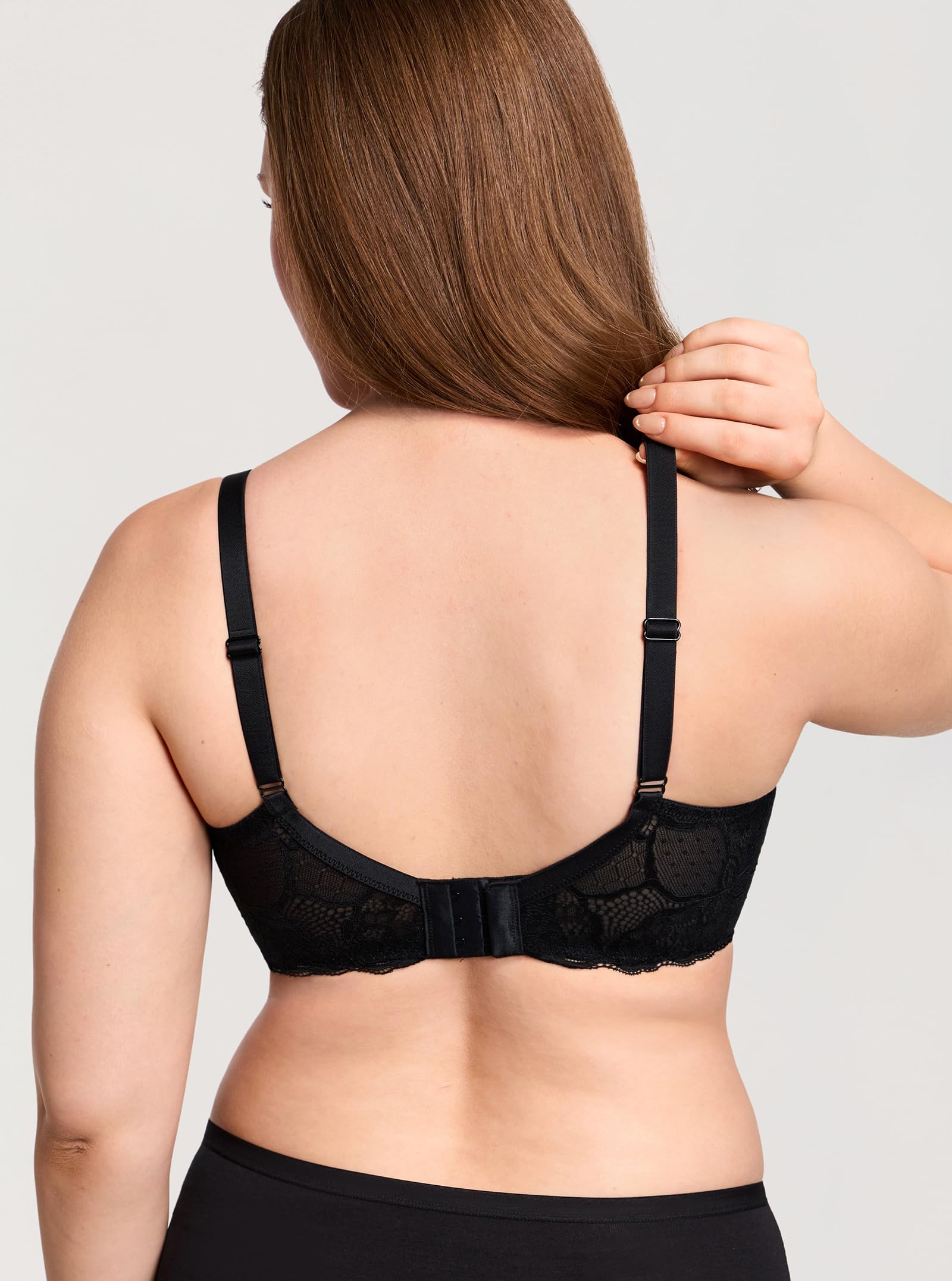 DOBREVA Donna Reggiseno in Pizzo Minimizer con Ferretto Senza Imbottitura