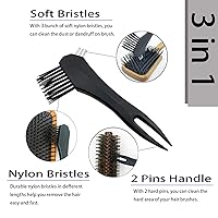Vista 2 de Fiewmay 2 piezas de herramientas limpiadoras de cepillos de pelo, cerdas de nailon duro, kit de limpieza de cepillo para cepillo para quitar