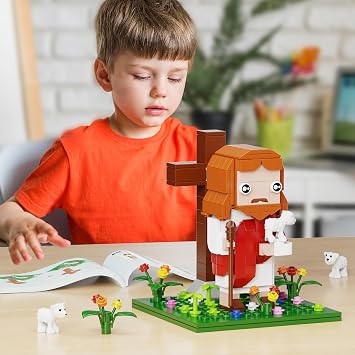 Jesus Building Block Set, The Shepherd God,Compatible with Lego Jesus Building Toy, Bible Story Jesus Figures with LED Light,Easter, Christmas, Christian Gift for Adults and Kids Age 6+(331PCS)