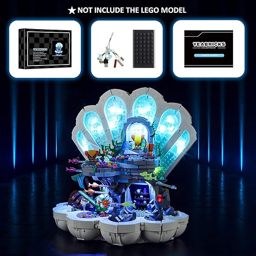 Miniatura 5 de YEABRICKS Luz LED para Lego-43225 Disney La Sirenita Royal Clamshell Bloques Modelo de bloques de construcción (juego de Lego no incluido)
