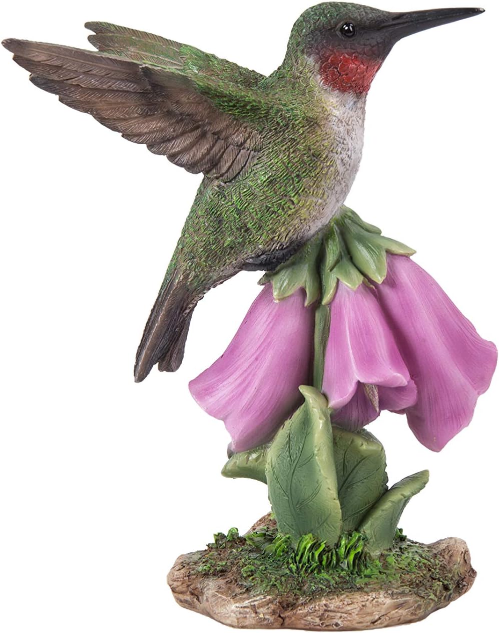 Hi-Line Gift Ltd. Hummingbird ON Foxglove Statue, Green - Image 4