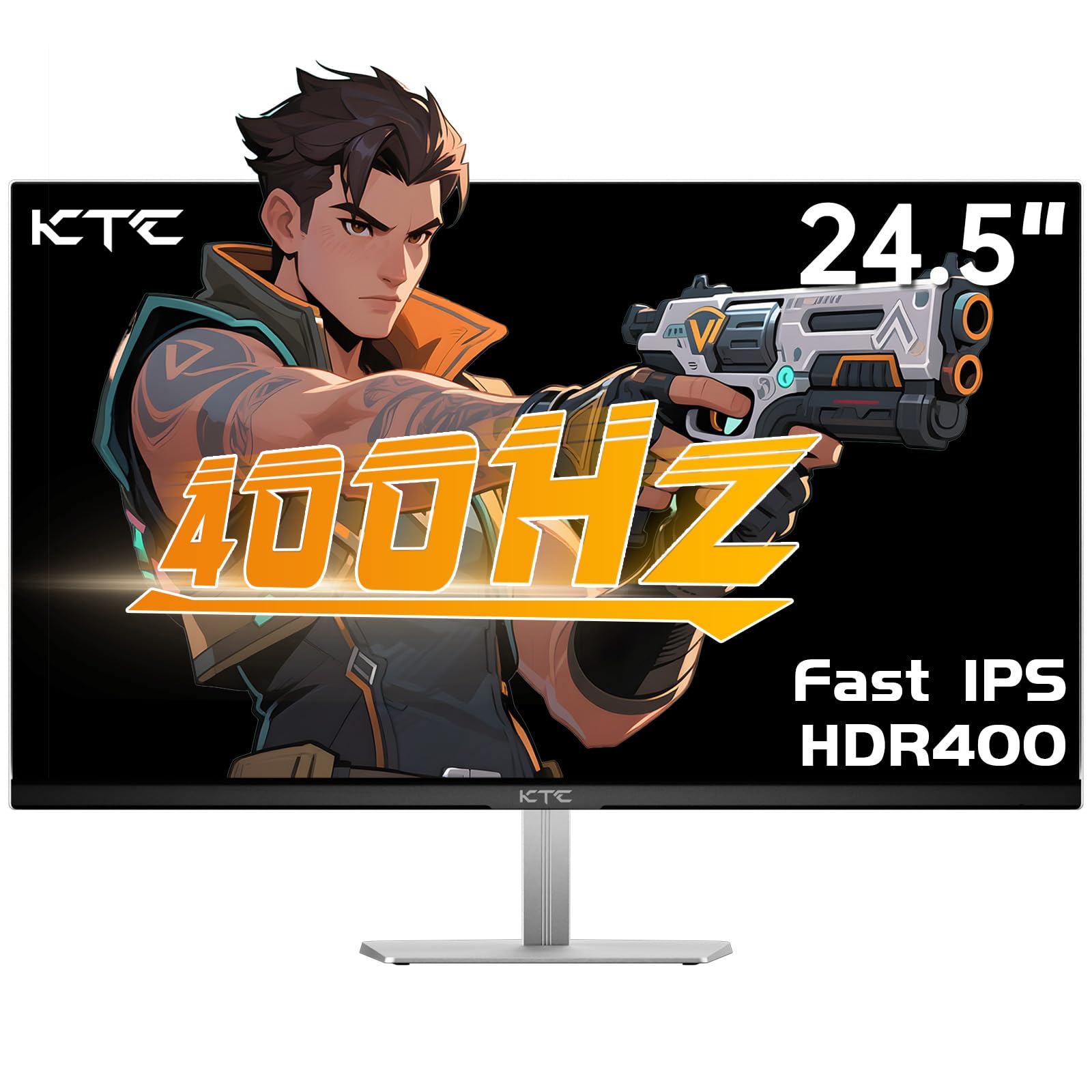 KTC24.5 Inch 400Hz Gaming Monitor, FHD 1080P 240Hz Computer Monitor, Fast IPS, FreeSync/G-Sync Compatible, HDR400, DisplayPort x2 HDMI x2, VESA, Tilt Adjustable,H25X7