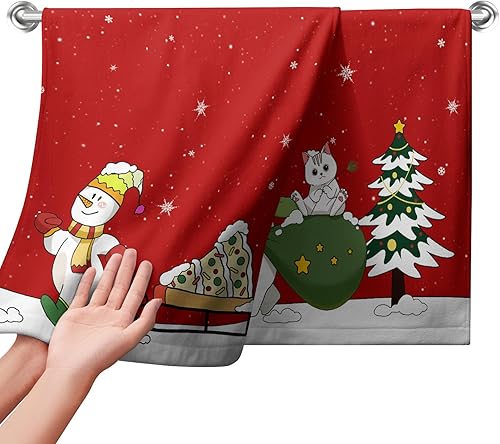Toallas de mano de muñeco de nieve de invierno, toalla de cocina de copo de nieve de invierno, toallas decorativas de Navidad, suaves, absorbentes,