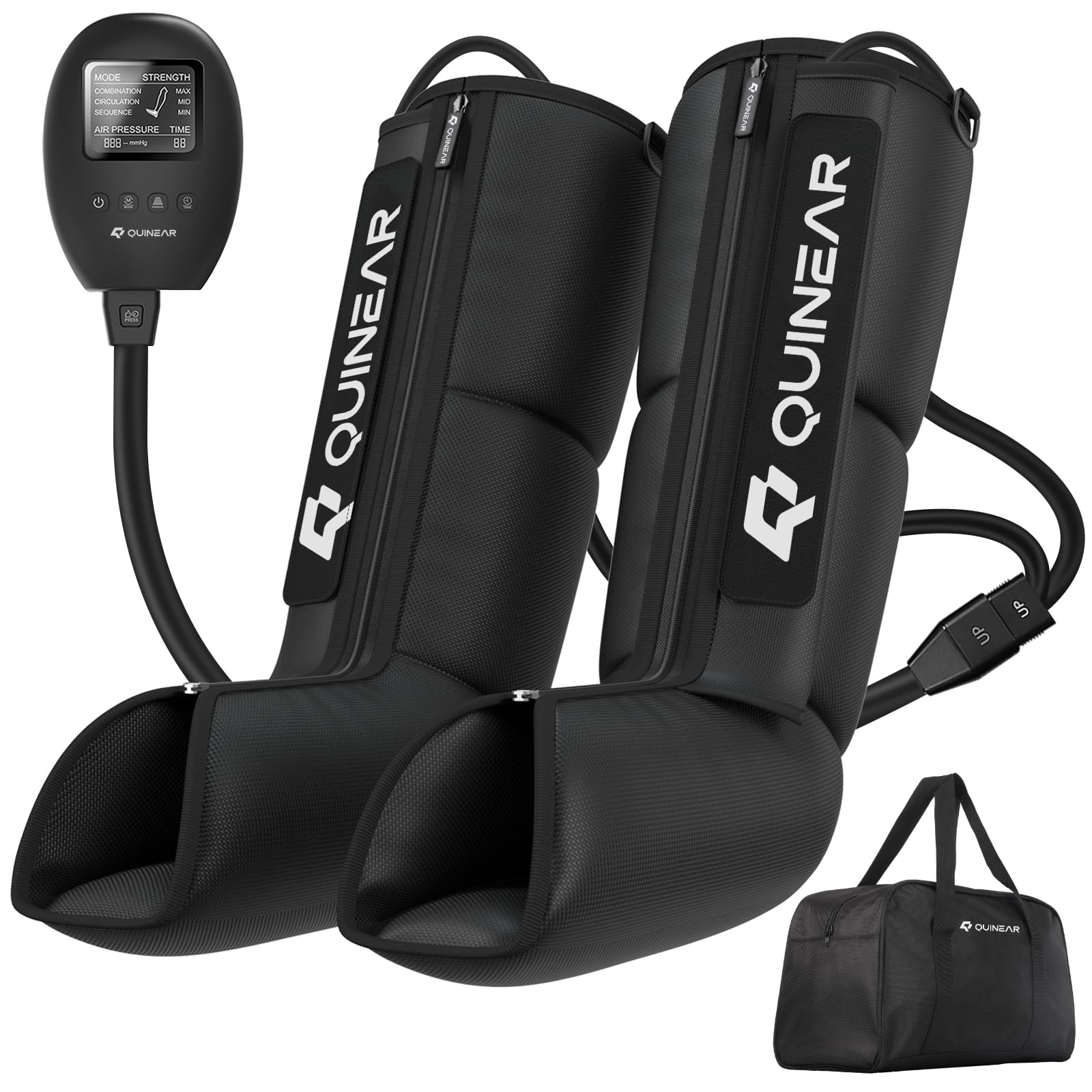 QUINEAR Leg Recovery System for Athletes, Recovery Boots, Leg Compression Massager for Circulation and Pain Relief - Time Adjustable(FSA or HSA Approved)