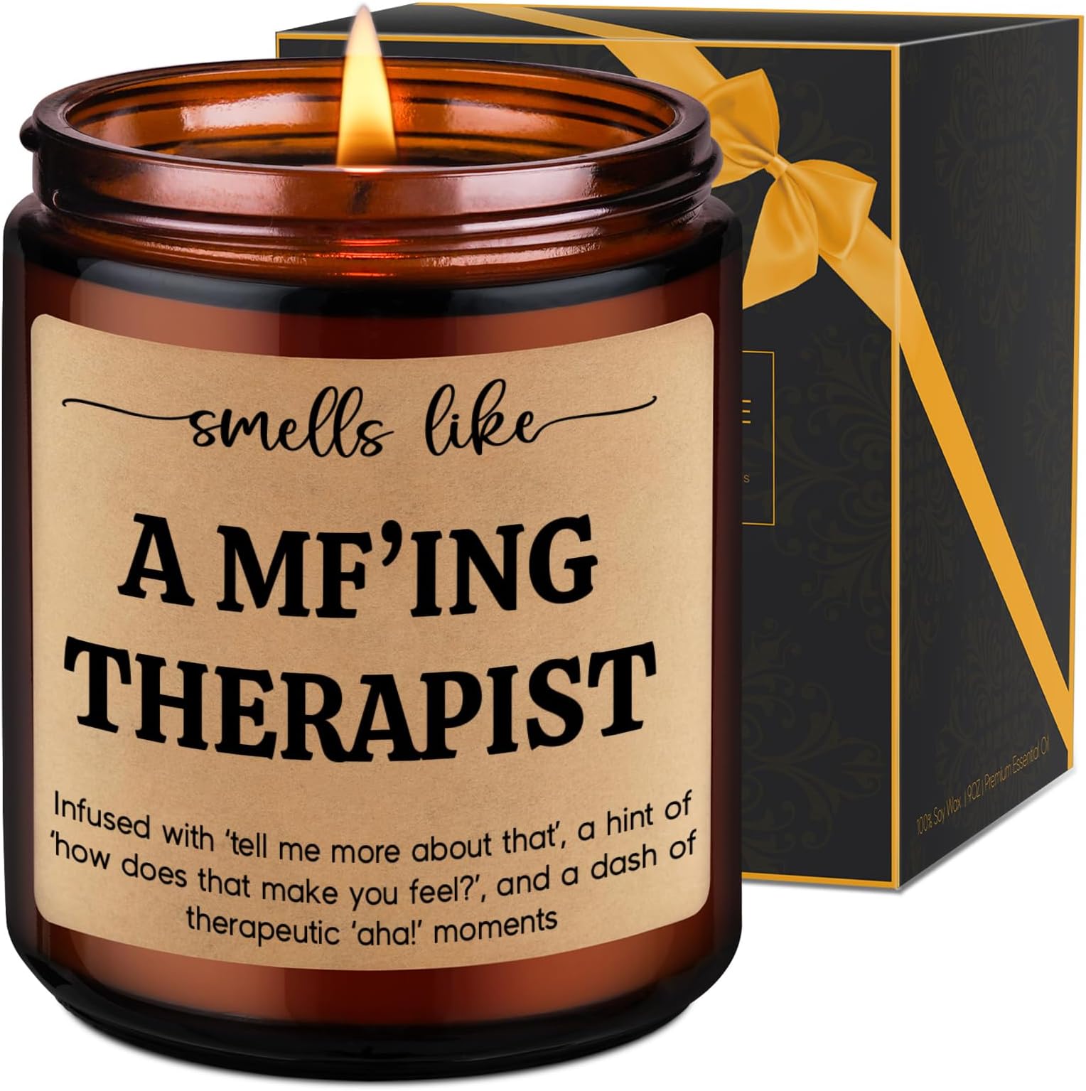 LEADO Lavender Scented Candles, Therapist Gifts - Mental Health Counselor Gifts, Therapy Office Decor - Funny Mothers Day, Appreciation, Graduation Presents for Therapists, Women, Men, Male