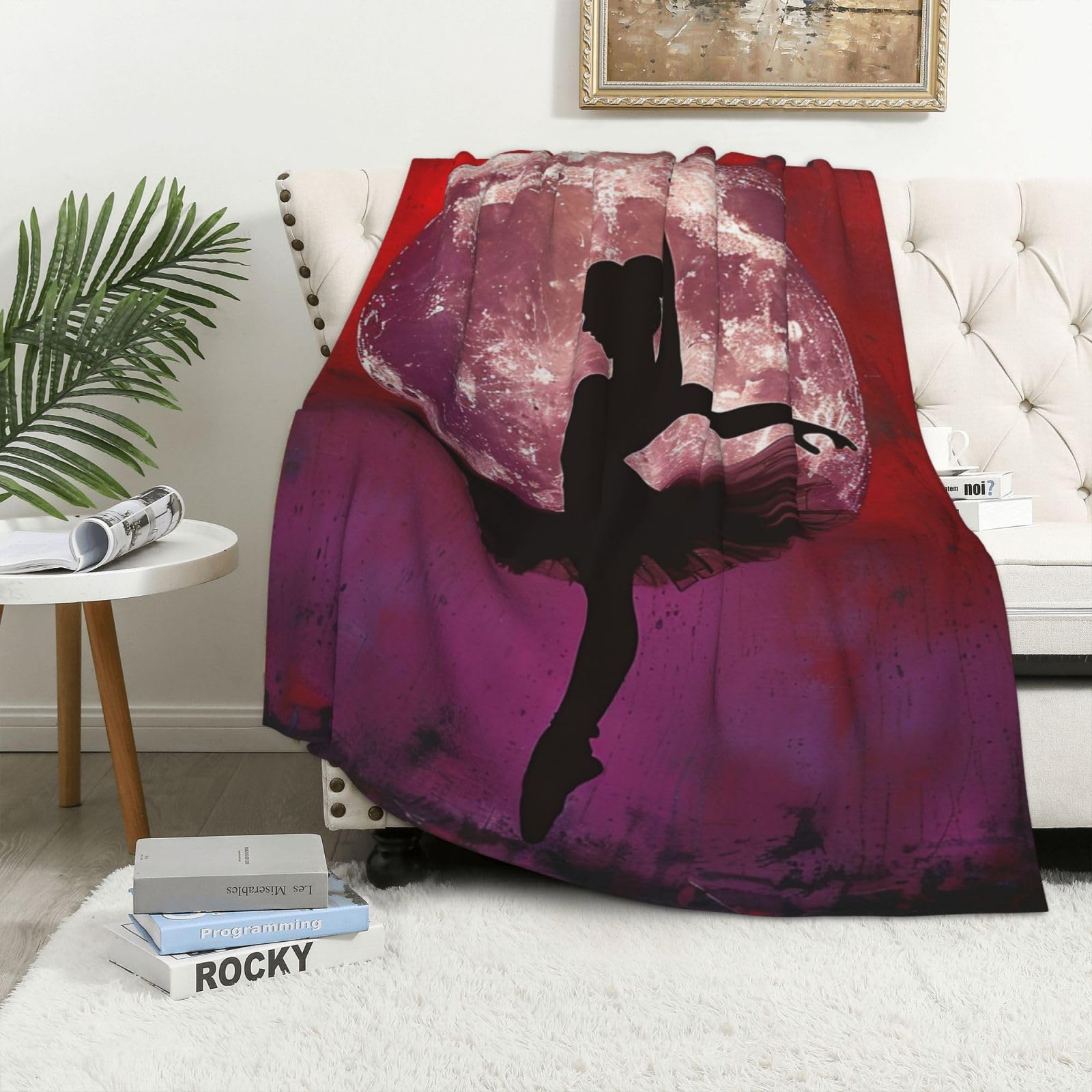 Couverture ballerine mignonne en flanelle, le cadeau doux pour lit d'enfant