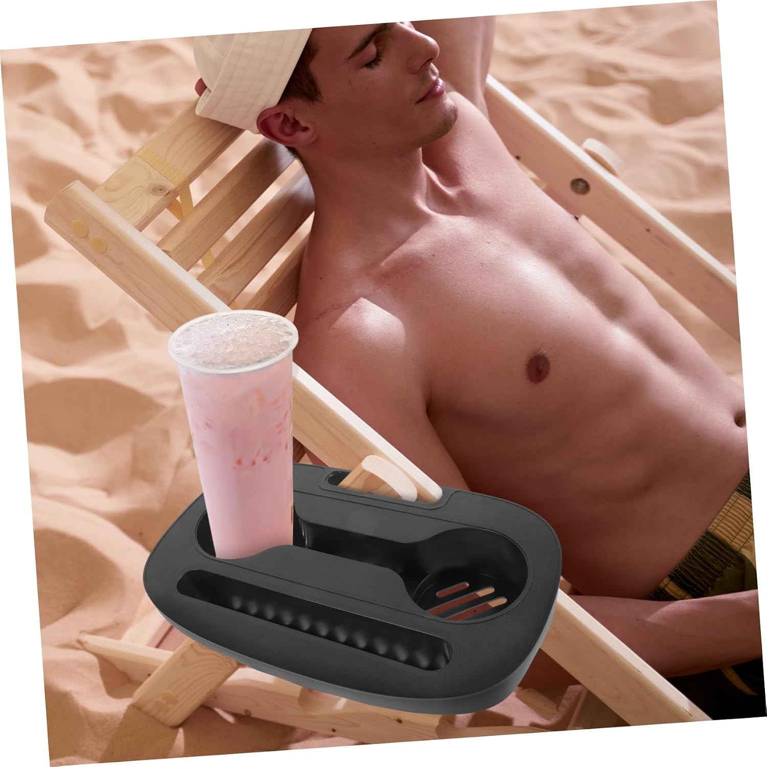 Multi-Function Portable Chair Cup Holder Tray Beverage Holder for Outdoor Activities Design Non-Slip Plastic Material for Camping Sports and Relaxation