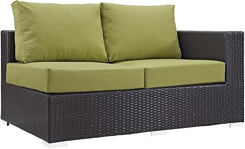 Vista 86 de Modway EEI-1911-EXP-ORA Convene - Muebles otomanos cuadrados de tela para patio, muebles de exterior, color naranja espresso Espresso Naranja